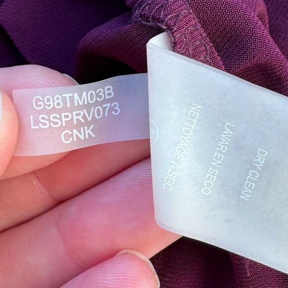 Karl Lagerfeld Magenta Contrast Trim Pintuck Blouse Size Medium NWT - Picture 9 of 9